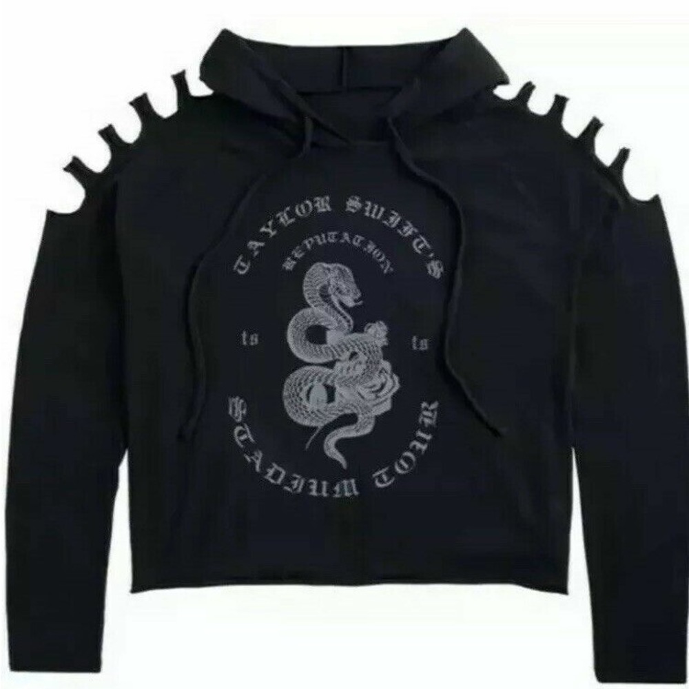 Taylor Swift Reputation Stadium Tour Cold-Shoulder Hoodie Size Small